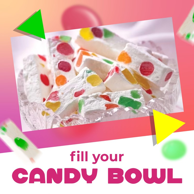 Jujube Nougat Candy with Fruity Jelly Bits (9 Ounce Bag