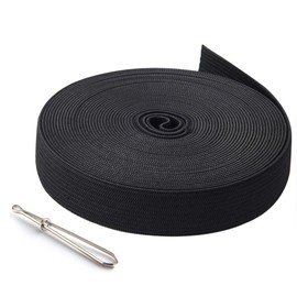 FEPITO 6 Meters/ 6.6 Yards Flat Elastic Bands Spool Sewing Band Flat Elastic Cord 20mm in Width,Black