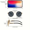Trendy Circular Metal Glasses Featuring Gradient Polycarbonate Lenses - Comes