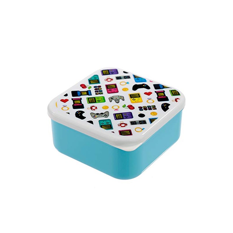 Puckator Game Over Reusable Lidded Snack Pot Lunch Box Set