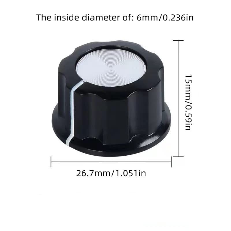Adjustable Control Knobs, Pack of 20 Top Knobs, Potentiometer Knobs,