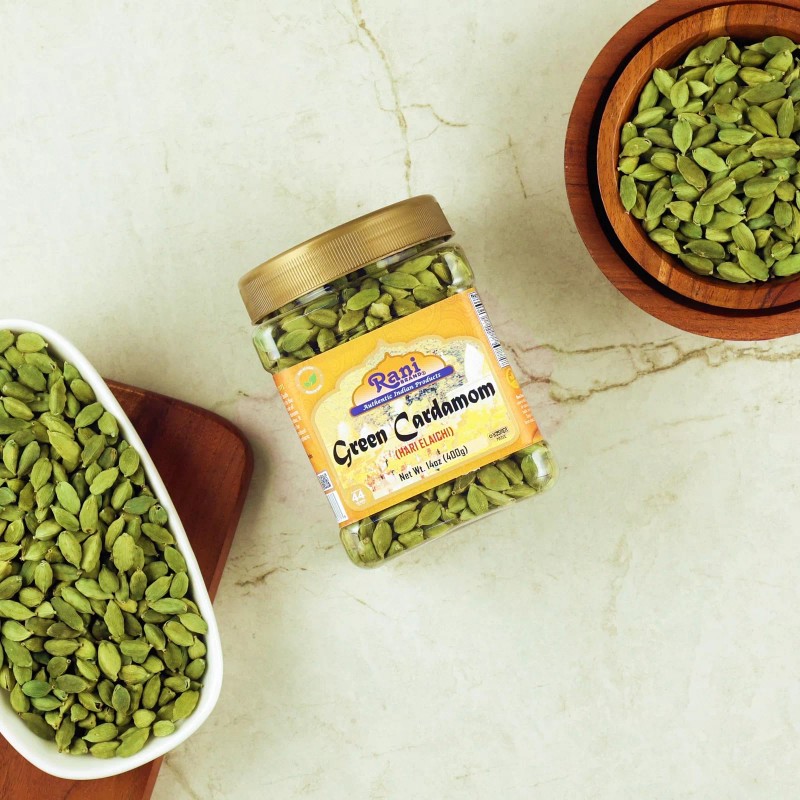 Rani Green Cardamom Pods Spice (Hari Elachi) 14oz (400g) PET