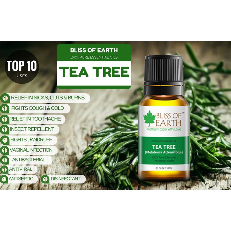 Bliss Of Earth 100% Pure Tea Tree Essential Oil -