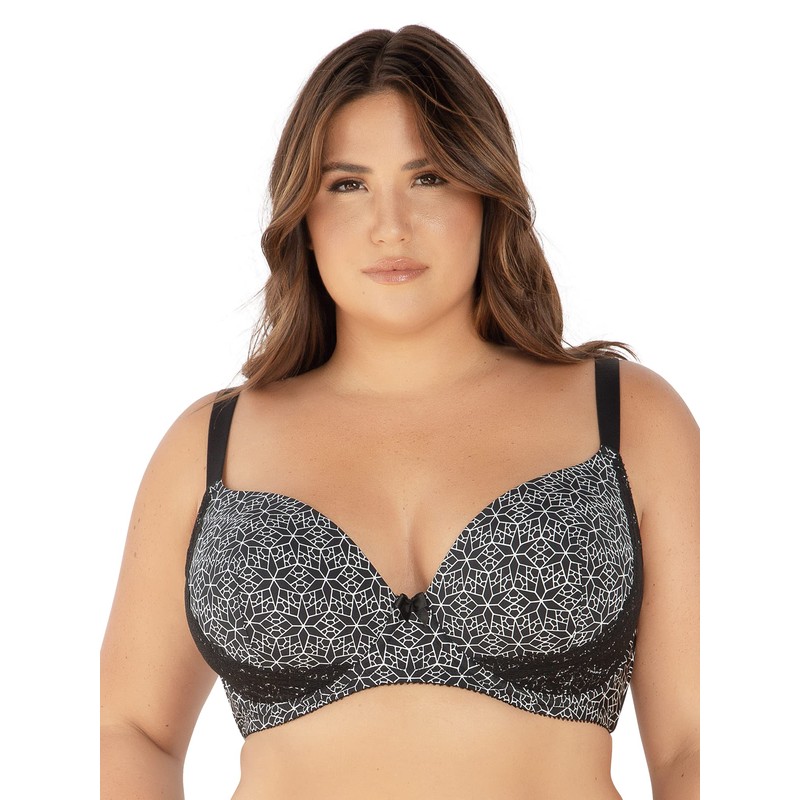 PARFAIT Casey 2801 Women's Wired Padded Plunge Seamless T-Shirt Bra-Black