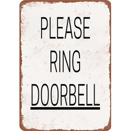 METAL SIGN - Please Ring Doorbell - Vintage Rusty Look