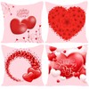 EZVING Pack of 4 Happy Valentine's Day Decorative Red Pillow