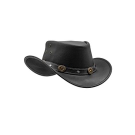 Showerproof Outback hat Also Worn as Leather Cowboy hat, Australian Hats for Men & Women (US, Alpha, Large, Black)