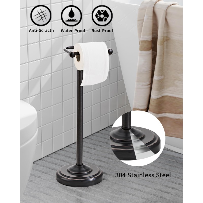Toilet Paper Holder Stand, Oil Rubbed Bronze Toilet Paper Holder