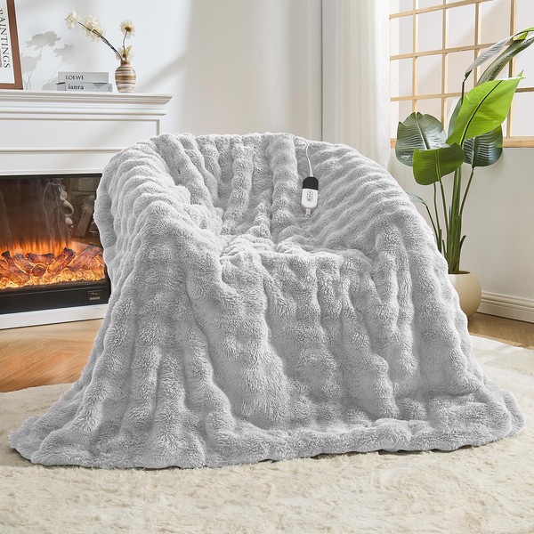 Easthome Heated Blanket Electric Throw Blanket 50''X 60''-Heating Blanket with