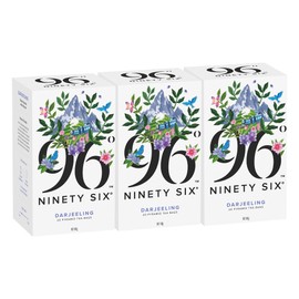 96° Darjeeling Tea - 20 Pyramid Tea Bags x 3 Boxes, Individually Wrapped, Delicate and Floral, Biodegradable Plant-Based Bags (60 Bags)