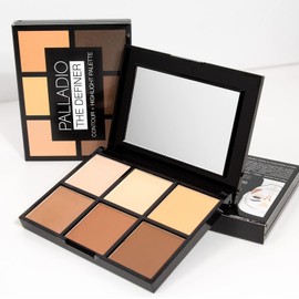 Palladio Paleta de Contorno y Resaltado Definer, Satinado, Polvo Compacto con Espejo