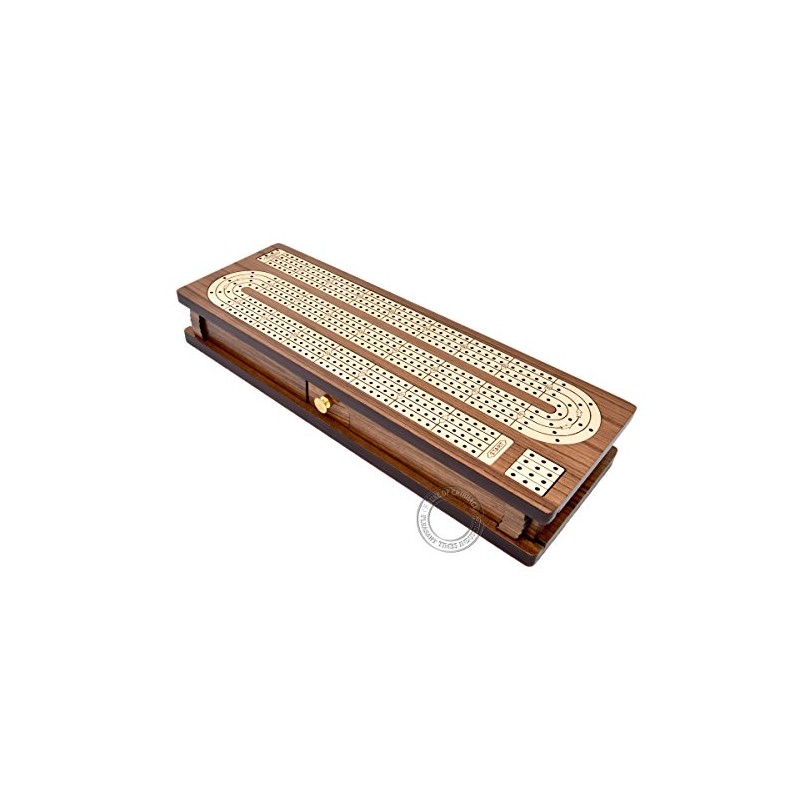 House of Cribbage - Tablero continuo con incrustaciones de madera