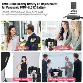 F1TP DMW-AC10 DMW-DCC8 AC Power Adapter Dummy Battery for Panasonic Lumix DMC-G5 G6 G7 GX8 G80 G81 G85 GH2 GH2K FZ200 FZ300 FZ2000 G90 G99 Cameras.