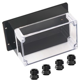 Raculety Junction Box IP65 Waterproof ABS Plastic Electrical Project Case Power Junction Boxes, Clear Cover Project Box with Fixed Ear 7.87x4.72x4.45 inch (200 x 120 x113 mm)