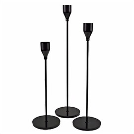 Viscacha Candlestick Holders,Metal Black Candle Holders for Candlesticks Set of 3 for Fits 3/4 inch Thick Candle&Led Candles Taper Candles for Events,Wedding, Dinning, Holiday Centerpiece Décor