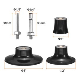 QUARKZMAN Pack of 3 1 inch 2 inch 3 inch disc pad holder quick change disc 1/4 inch shank holder Mandrel for rod sanders sanding and conditioning discs, black
