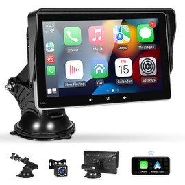 Carplay Screen for car, 7 inches Car Play Screen with 1080P Backup Camera, Apple CarPlay and Android Auto Automatic Multimedia Player with Mirror Link/USB/AUX/5.2 Bluetooth/Navigation/Voice Control