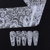 10 Stickers/Box White Nail Foil Lace Black Flower Spring Starry
