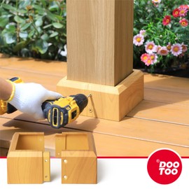 DOOTOO 1 Pack 6"(Actual 5.5"x5.5") Aluminum Deck Post Base Cover, Metal Post Skirt for Deck railings, Stairs, Patios Southern Pine