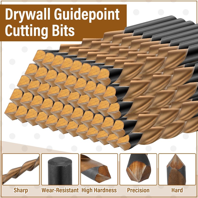 Tondiamo 50 Pcs Drywall Bit Drywall Guide Point Cutting Bits