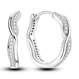 MULA 925 Sterling Silver Hoop Earrings for Women Cute Earrings 5A Cubic Zirconia