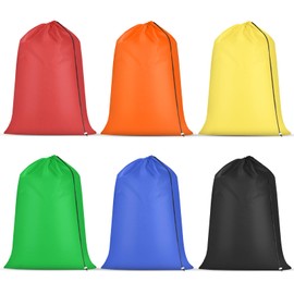 Ribbonlic 6 Pack Extra Large Laundry Bags, 27.5" x 40" Assorted Colors Travel Laundry Bags with Drawstring, Dirty Clothes Organizer for College Dorms Apartments (Classic Color)