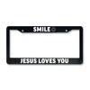 Smile Jesus Loves You License Plate Frame, License Plate Holder,
