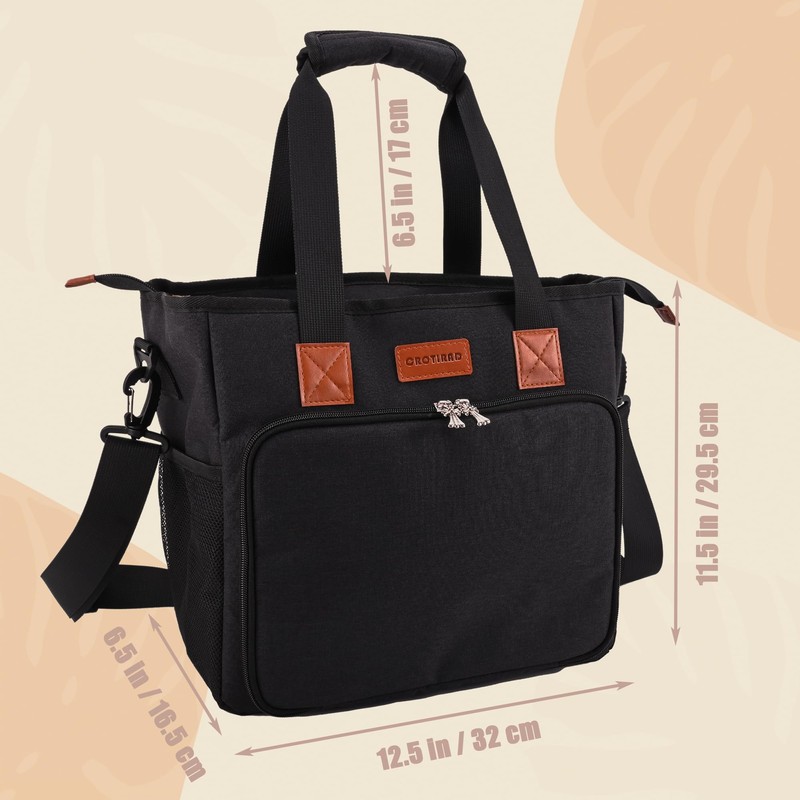 CROTIRAD Bible Cover Bag for Woman with Water Bottle Pockets,