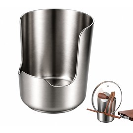 Stainless Steel Pot Lid Holder for Kitchen Countertop Organization – Vertical Rack for Lids, Spoons & Cookware Storage