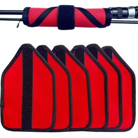 6 Pack Trapezoidal Pack Fishing Rod Armor Fishing Lure Wrap Fishing Rod Tie Velcro Durable Fish Hook Cover Fishing Lure Storage Protector Fishing Gloves for Outdoor Camping Ensure Fishermen's Safety