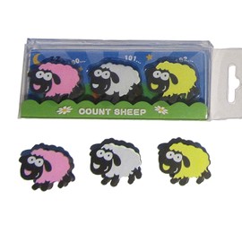Childrens Kids Novelty School Erasers Count Sheep - 3 Sheep Erasers Rubbers