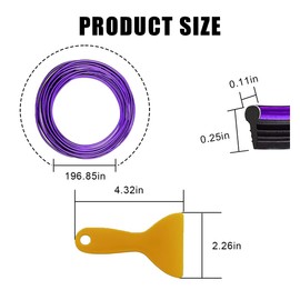 Car Interior Trim Strips, Universal 16.4ft/5m Decorative Styling Door Dashboard Car Interior Moulding Trim, DIY Car Interior Filler Insert Flexible Strip with Installing Tool (Purple, 5m)