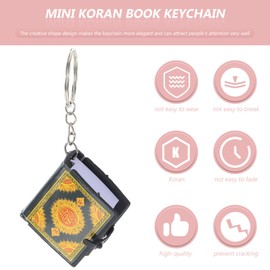 FOMIYES 6pcs Mini Quran Keychains Keyring Pendants Islamic Car Mirror Hanging Ornament Muslim Gift Wallet Keychain Accessories
