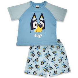 BlueY & Bingo Children's Short-Sleeved Pyjamas 100% Cotton, Bluey