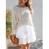 Aoudery Flowy Shorts for Women Boho Ruffled Tiered Skorts Casual