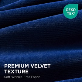 Joydeco Royal Blue 100% Blackout Curtains 96 Inch 2 Panels, Luxury Thermal Royal Blue Velvet Curtains for Bedroom Living Room, Soundproof Blackout Window Drapes, Rod Pocket & Back Tab (52W x 96L)