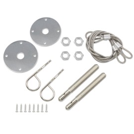 Gxencks Universal Stainless Steel Car Hood Pins Kit for RV, SUV, Truck Hood Latch Pin Kit Racing Automotive Engine Locks Bonnet Locking Hood Kit Black&Silver (Silver)