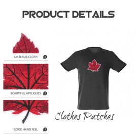 12pcs Dark Red Maple Leaf Embroidered Patches for Diy Clothing, Sew on Patches for Jackets, Jeans, Bags