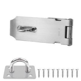 4 Inch Stainless Steel Padlock Hasp, Hasp and Staple, Stainless Steel Lock Hasp Door Lock, Hasp Staple Security Door Bolt with Screws for Cupboards, Gates
