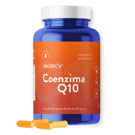 Liv Nutrition Coenzima Q10 200 Cápsulas Vegano Gluten Suplemento Alimenticio 100 Natural Meses Rendimiento