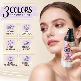 3PCS Color Correcting Primer SPF 50 PA+++ Sunscreen Moisturizing Corrector