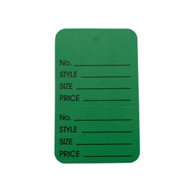 NAHANCO T3-16 Small Unstrung Coupon Tags, Printed Perforated Price Tags, Clothing Size Tags, Dark Green 1000/ctn.
