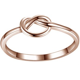 Kingray Jewelry Stainless Steel Love Knot Friendship Promise Ring Size 3-13 (Rose Gold, 3)