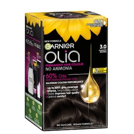 Garnier, Permanent Hair Colour, Ammonia Free and Nourishing, Olia, 3.0 Soft Black