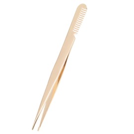 Vaguelly Stainless Steel Eyelash Tweezer with Integrated Comb Precision Lash Applicator Tool for Easy Grooming and Application for Makeup Lovers and Beginners