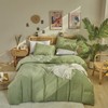 Pureant Fluffy Green Comforter Sets Queen Sage Green Velvet Bedding