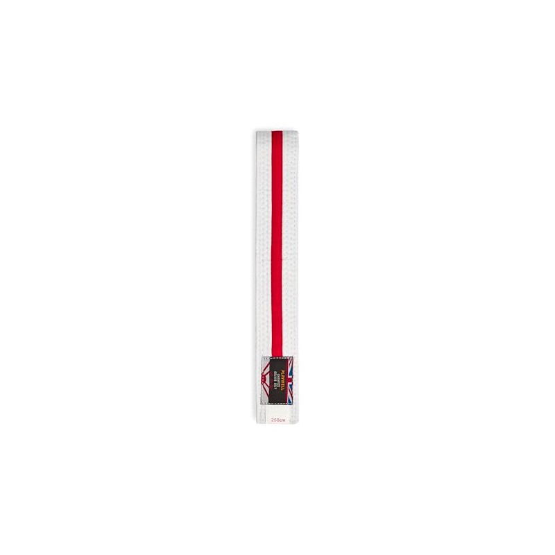 Playwell Martial Arts Cotton White Belt With Coloured Stripes Grading