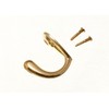 SINGLE HAT AND ROBE COAT HANGER CLOTHES HOOK BRASS PLATED + SCREWS ( pack of 6 )