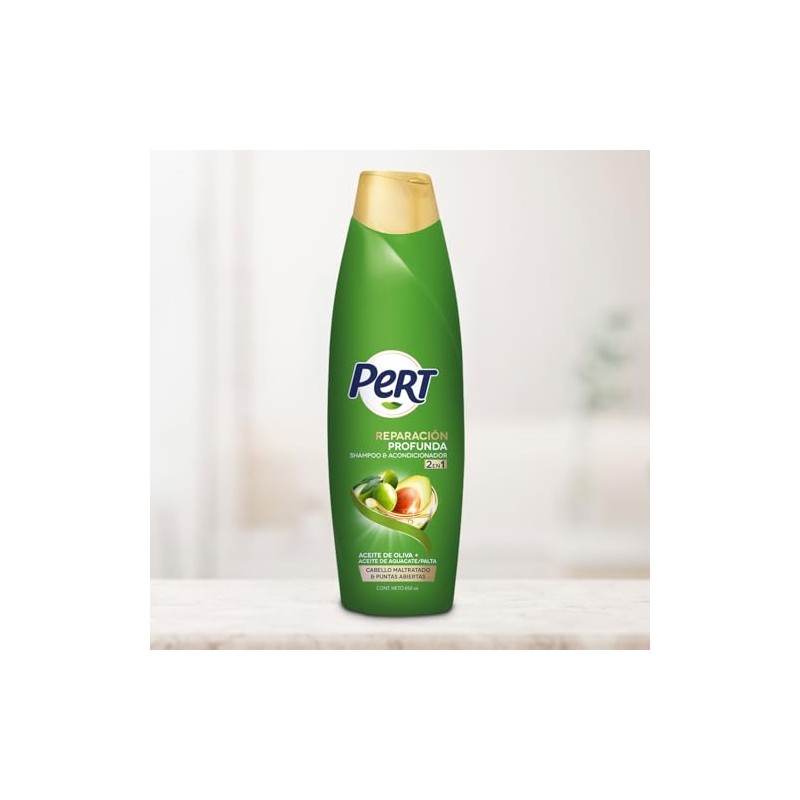 PERT, Shampoo 2 en 1 Olivo y Aguacate Limpia y