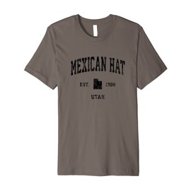 Mexican Hat Utah UT Vintage Athletic Black Sports Design Premium T-Shirt